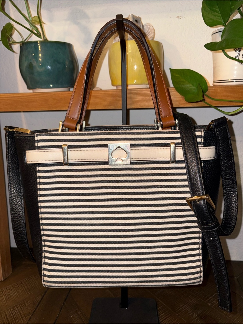 Kate Spade New York Striped 2-Way Mini Tote Crossbody WKRU2447